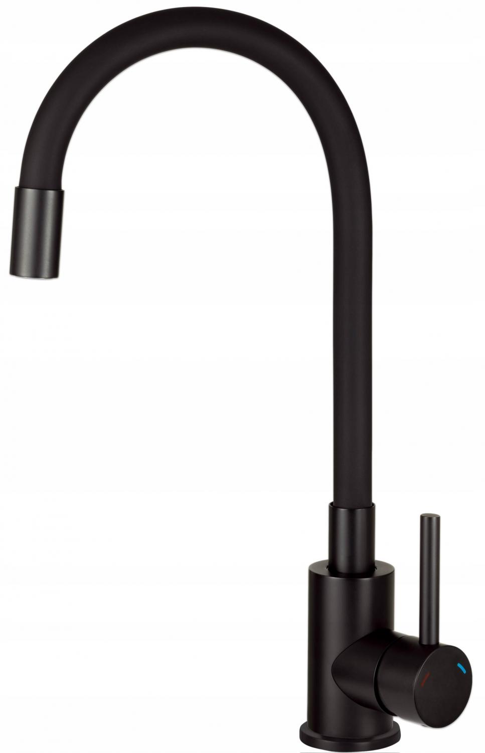 FERRO Bateria zlewozmywakowa ZUMBA NERO z elastyczną czarną wylewką, czarna