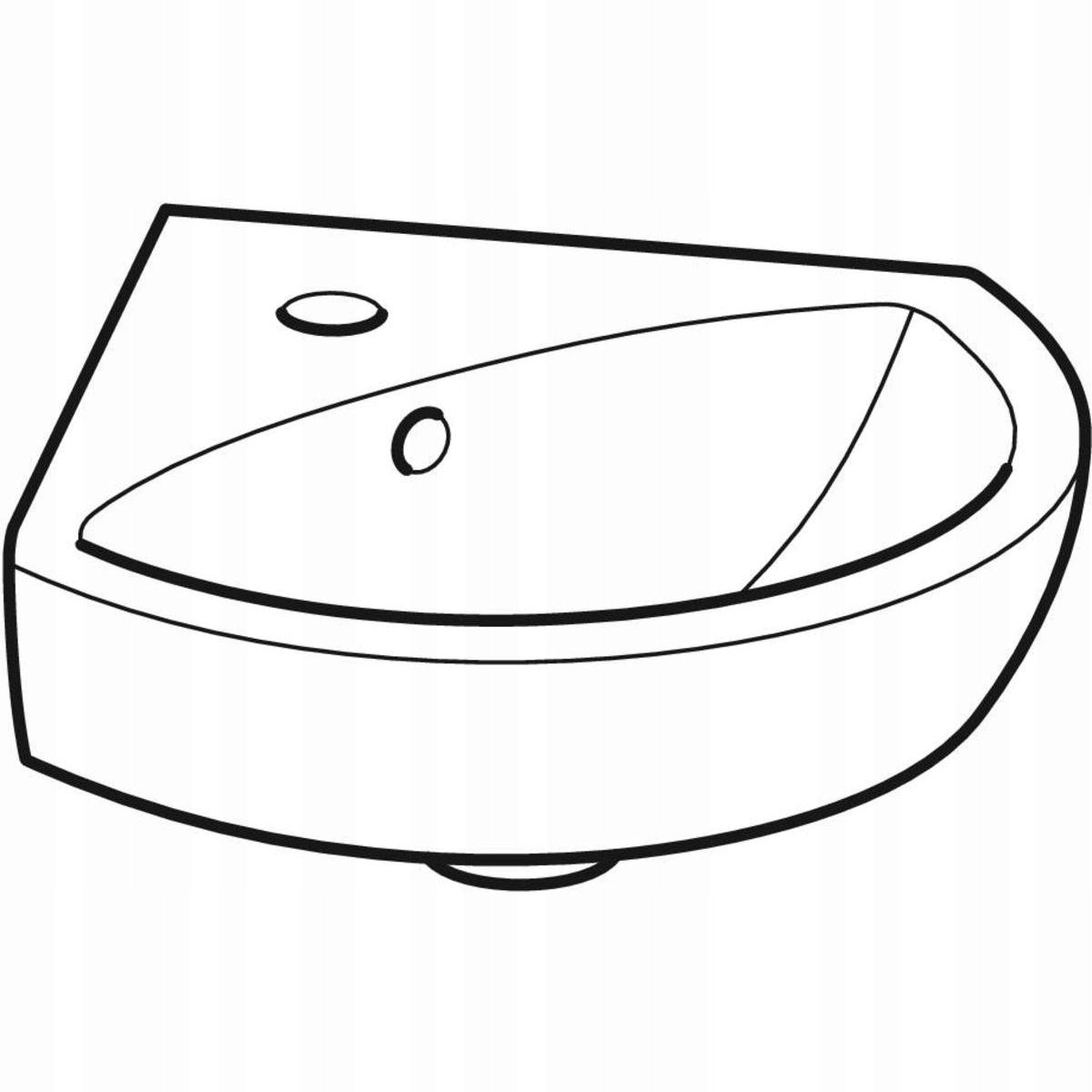 Umywalka kompaktowa Selnova narożna, B41.5 cm, H16.5 cm, T41 cm, z przelewe
