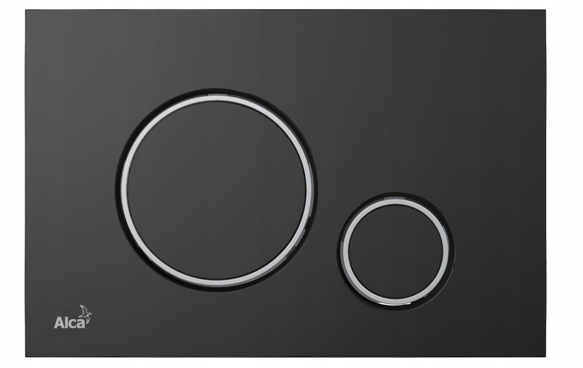 Przycisk sterujący ALCADRAIN THIN do systemów podtynk czarny mat/chrom