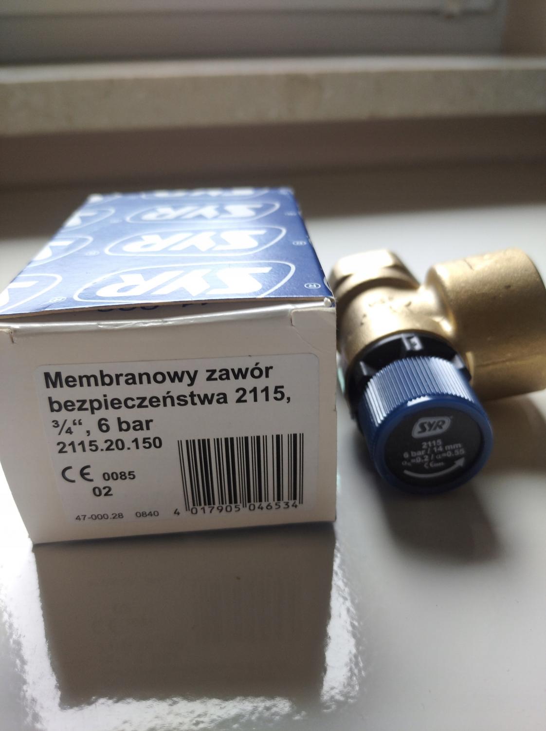 Zawór bezpieczeństwa HUSTY SYR 2115 3/4 GW 6 bar