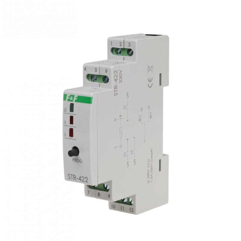 F&F Sterownik rolet STR-422 jednoprzyciskowy, Un=230V AC, 8A, 1 moduł