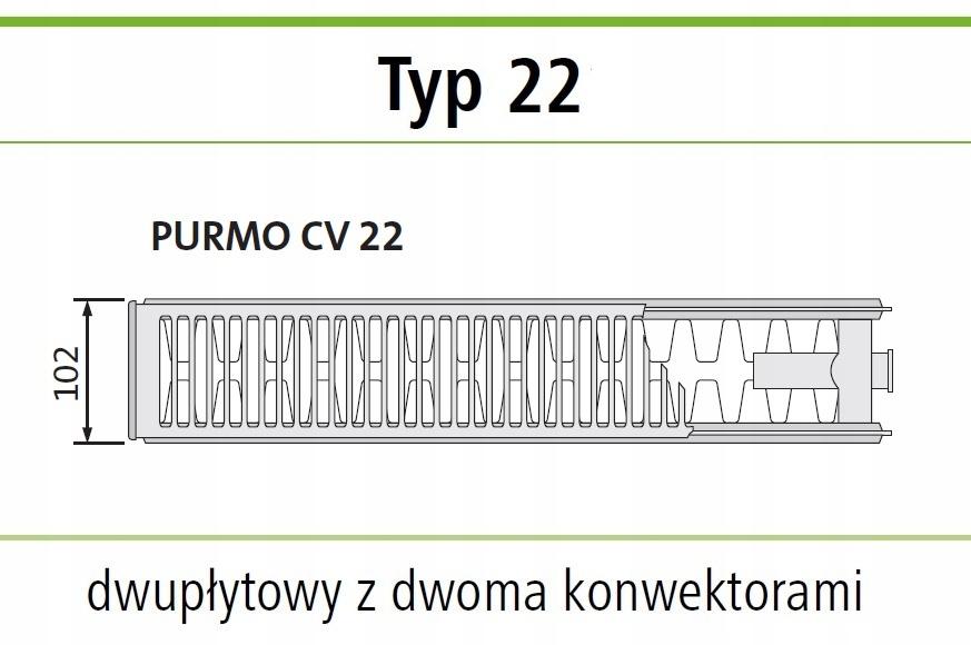 Grzejnik stalowy PURMO V 22 300x900 dolny 48h
