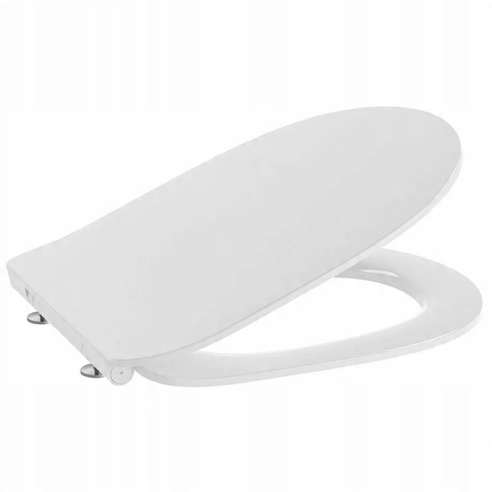 Deska WC GAP ROUND/MERIDIAN Slim Wolnoopadająca Duroplast Biały ROCA