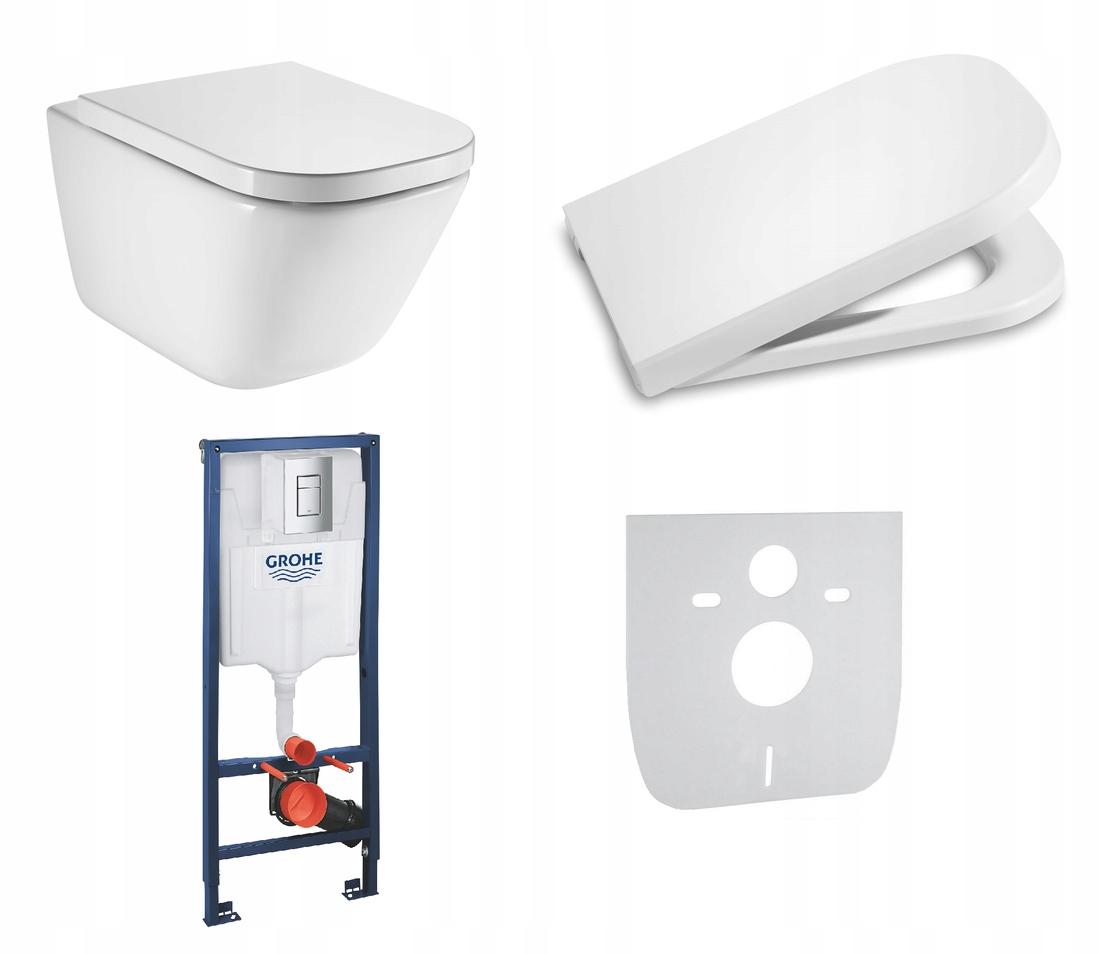 ROCA Miska WC wisząca ROCA GAP SQUARE Rimless 35 x 54 cm biała