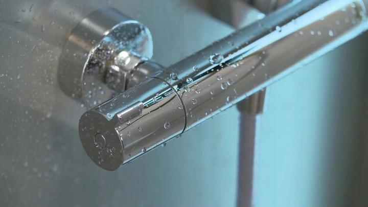 Bateria wannowo-prysznicowa dwuuchwytowa ścienna Hansgrohe Ecostat srebrny