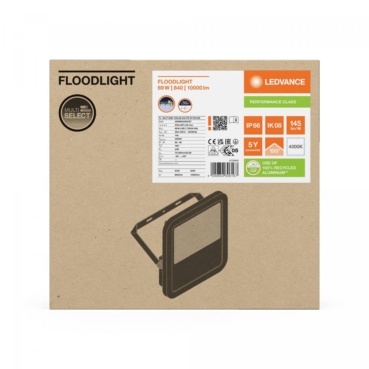 Naświetlacz Floodlight 100 P 69W 10KLM 840 PS SY100 BK Uniwersalny naświetl