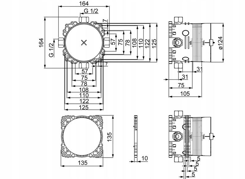Oras Oras Bluebox korpus podtynkowy DN 15