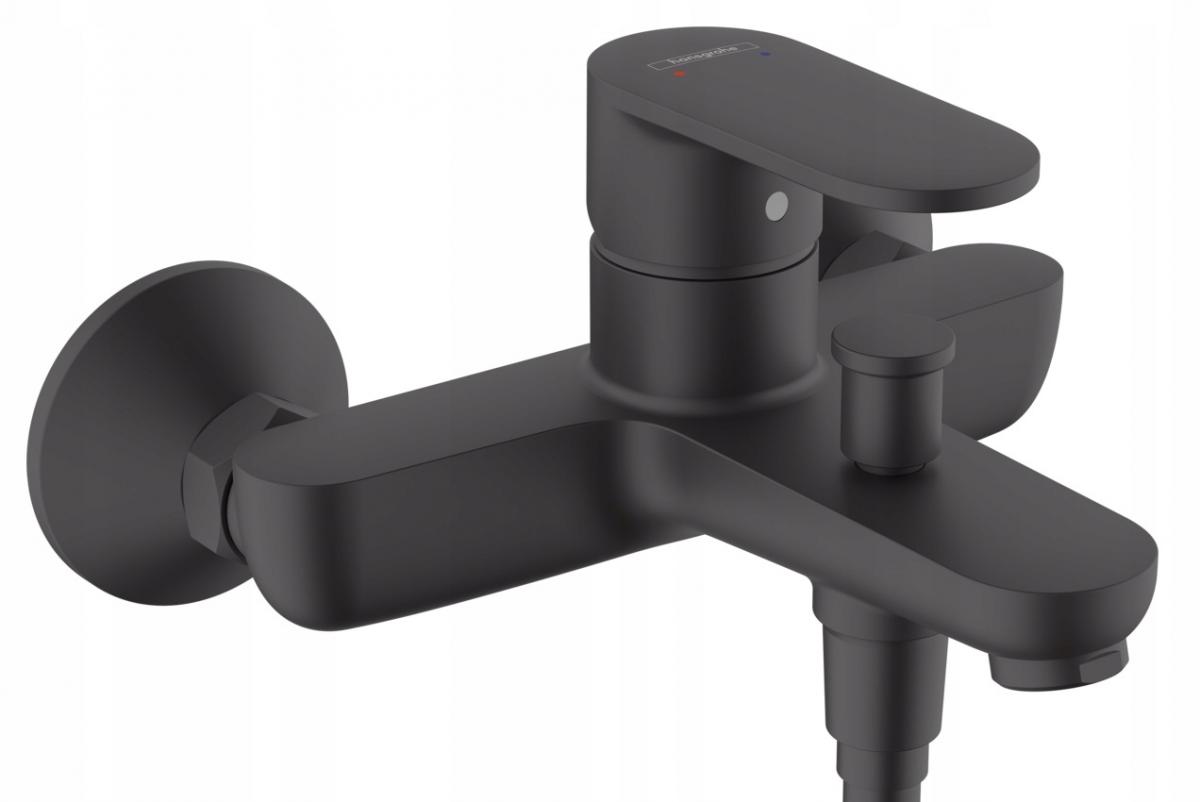 Bateria wannowa jednouchwytowa ścienna Hansgrohe Vernis Blend czarny