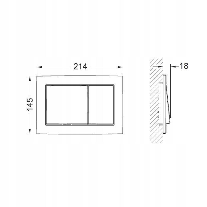 Przycisk spłukujący TECE base podwójny do WC z tworz sztucz chrom matowy