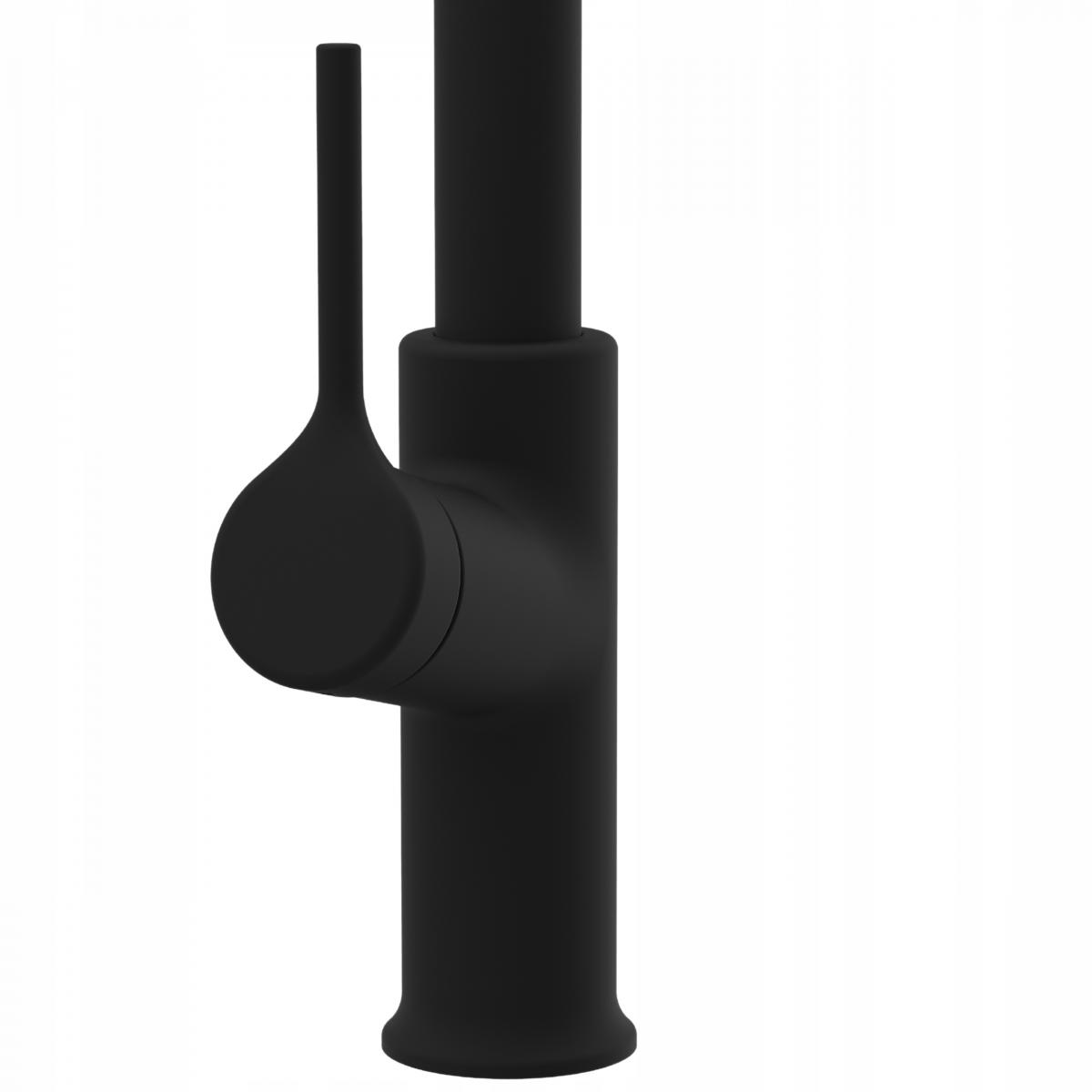 INVENA BATERIA ZLEW FARSALA Z WYCIĄGANĄ 2F WYLEWKĄ TYPU U CZARNA TREND