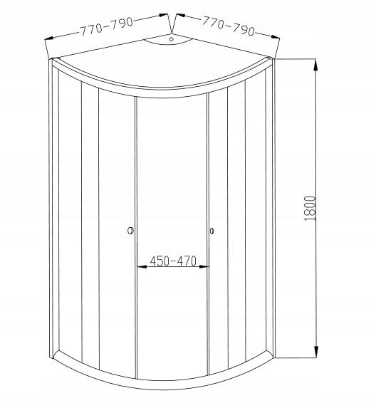 INVENA KABINA NATRYSK. PÓŁOKR.VITORIA 80X80 PROF.SATYNA SZKŁO MROŻONE