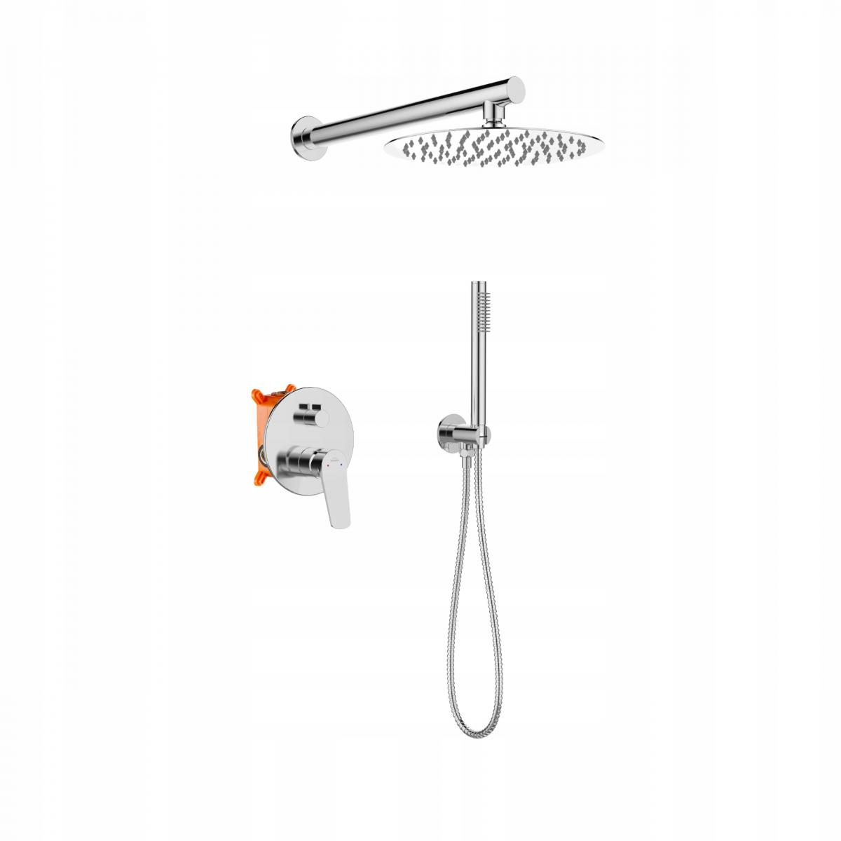 INVENA ZESTAW PODTYNKOWY Z BATERIĄ PODTYNKOWĄ 2F ALONIA INVENA TREND, CHROM