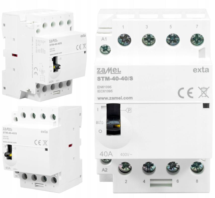 Stycznik modułowy ze sterowaniem ręcznym, instalacyjny 40A, 4xNO, 230V AC S
