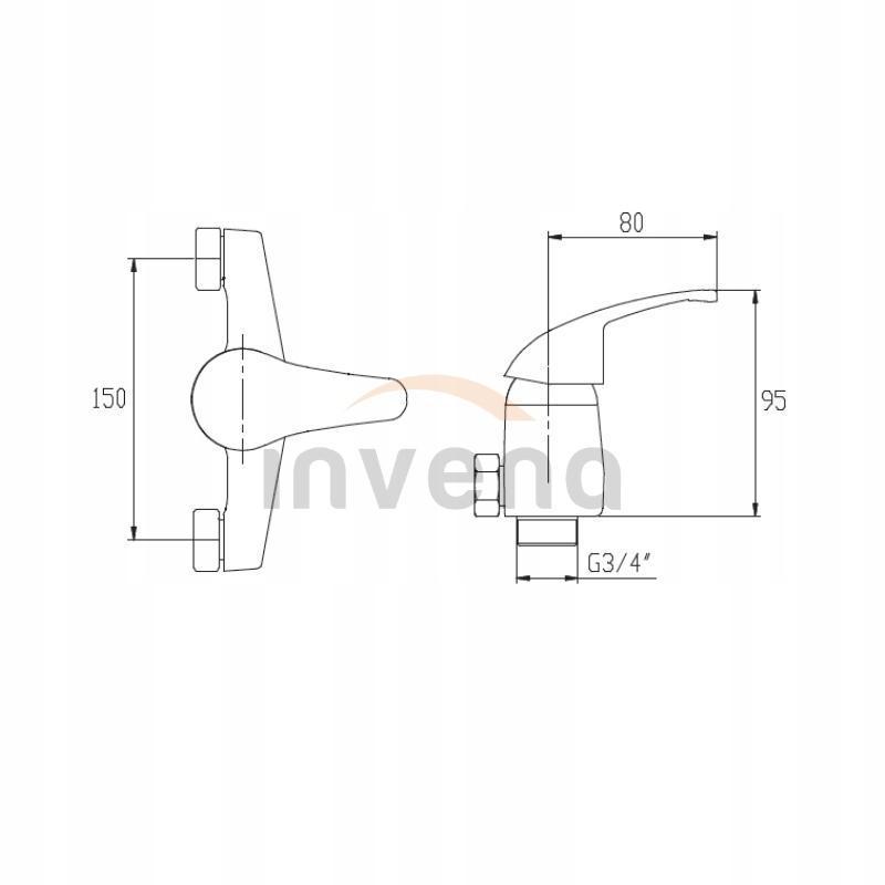 Bateria natryskowa INVENA MITRIS 48h