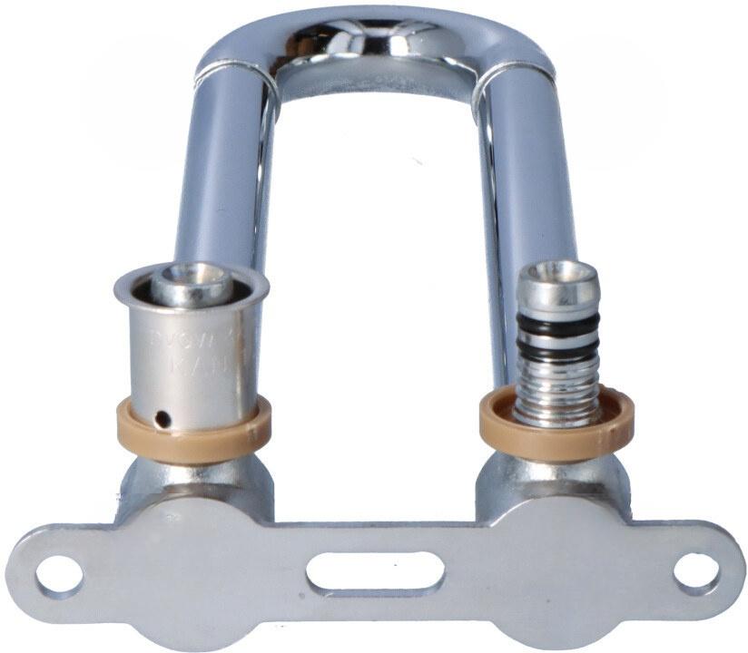 Kolano zespolone mosiężne z rurą Cu Ø15 ultraPRESS - 16 L = 200 mm