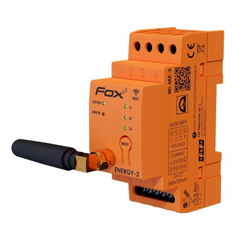 F&F 3-fazowy monitor zużycia energii wi-fi ENERGY 3 FOX F&F