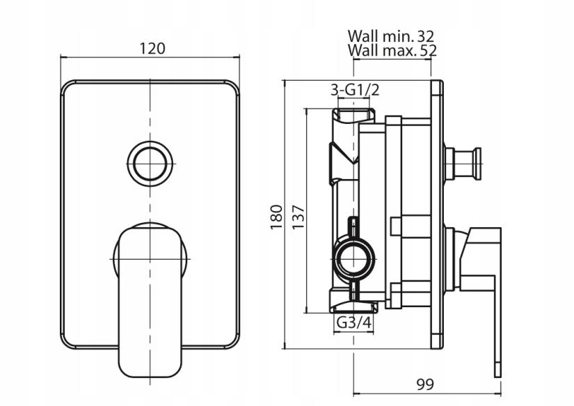 Bateria wannowo-prysznicowa Loft Black podtynkowa black mat