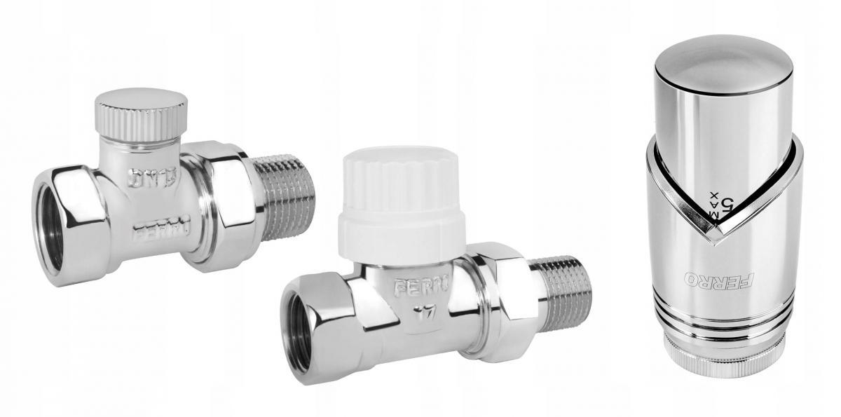 Dekoracyjny zestaw termostatyczny prosty, chrom