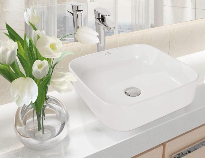 Umywalka nablatowa INVENA MALAGA BIAŁA 39cm 48h