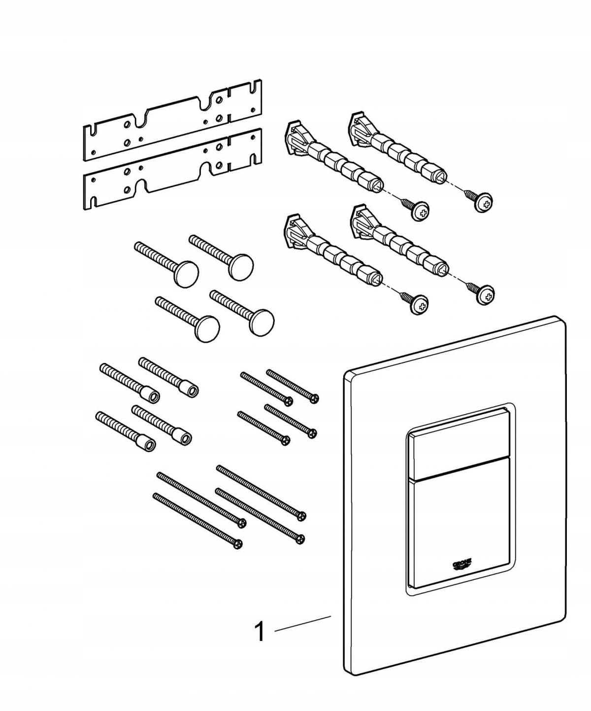 Przycisk uruchamiający GROHE Skate Cosmopolitan szkło aksamitna czerń