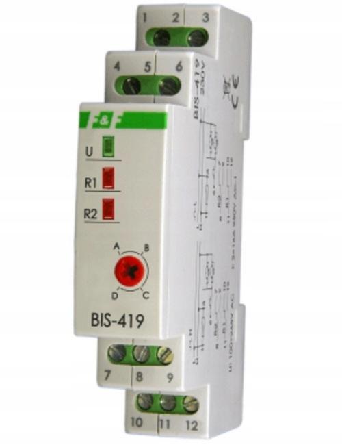 F&F Przekaźnik bistabilny, 4 funkcyjny, DIN, dwa obwody sterowania, BIS-419