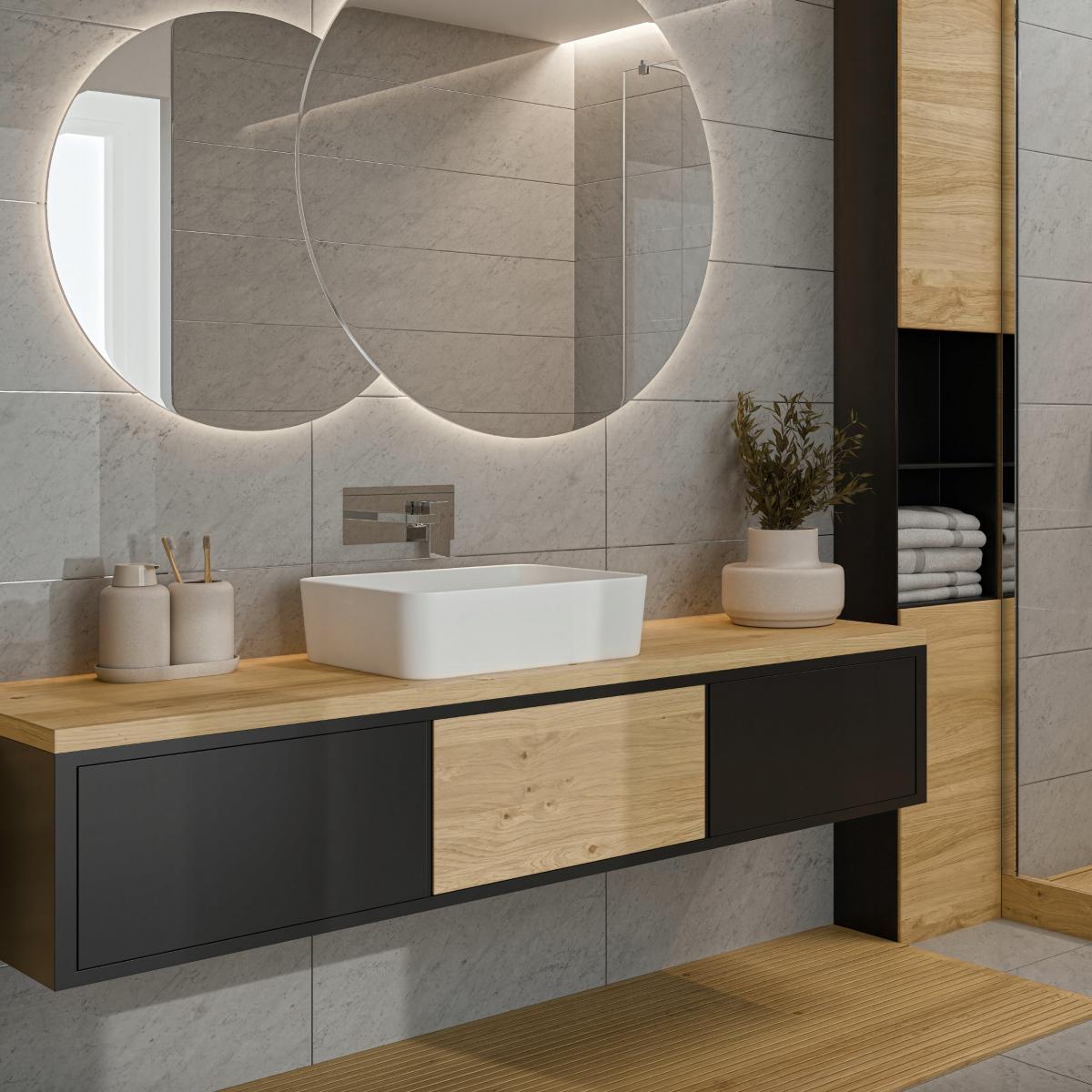 INVENA BATERIA UMYWALKOWA PODTYNKOWA PAROS INVENA TREND, CHROM