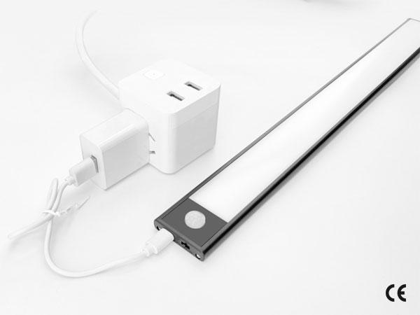 Oprawa meblowa LED do szaf, 400mm, 4000K, light sensor + pir, ładowanie 750