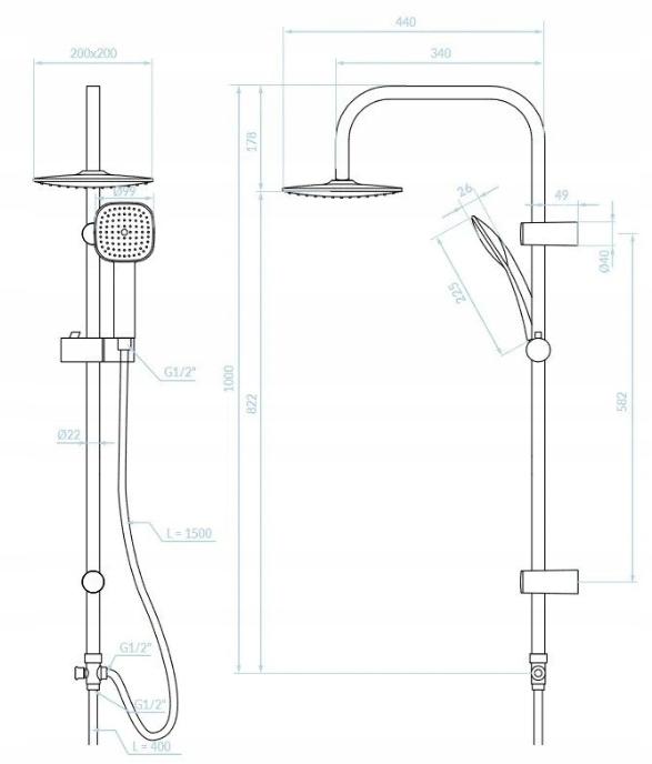 VALVEX Bateria natryskowa ARS BLACK bez akcesoriów