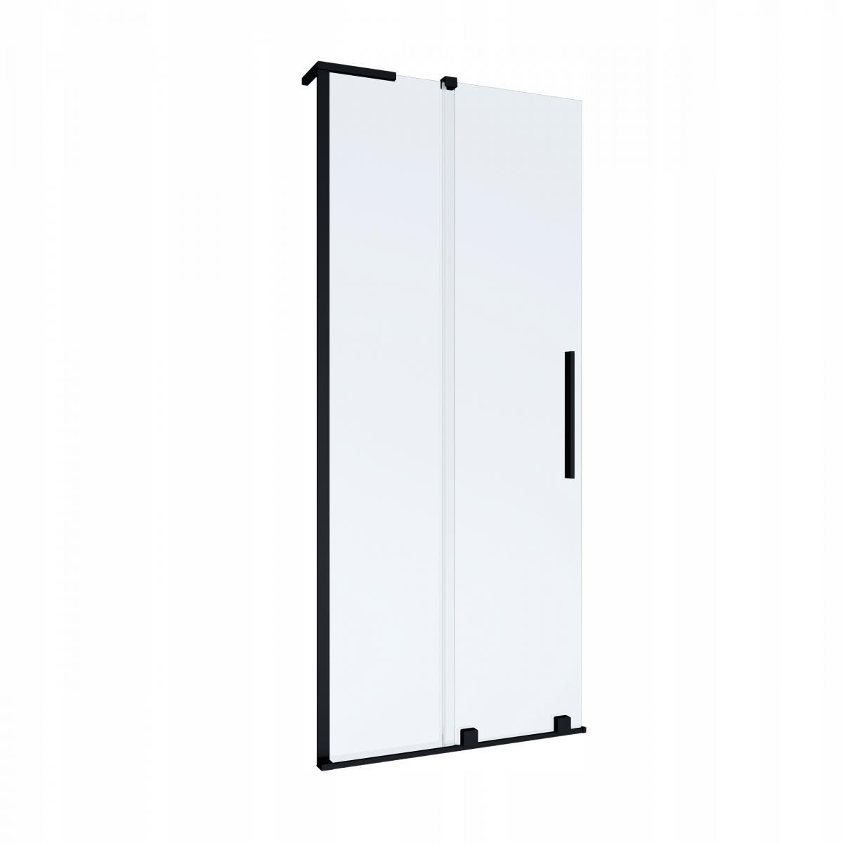 KABINA WALK-IN PRZESUWNA 100 CM, TRANSP 8 MM, CZARNY