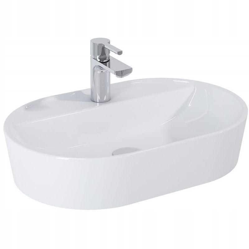 Umywalka nablatowa BABETTE 62x41cm, z/otw. b/przel. Biały ELITA