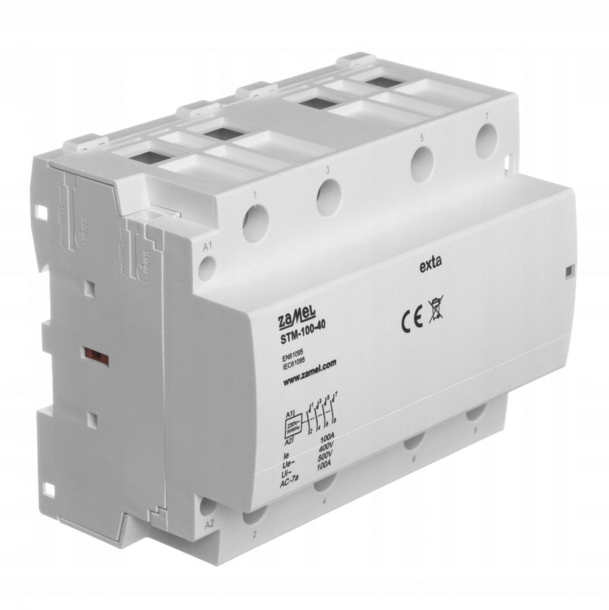 ZAMEL Stycznik modułowy instalacyjny 100A, 4xNO, 230V AC STM-100-40