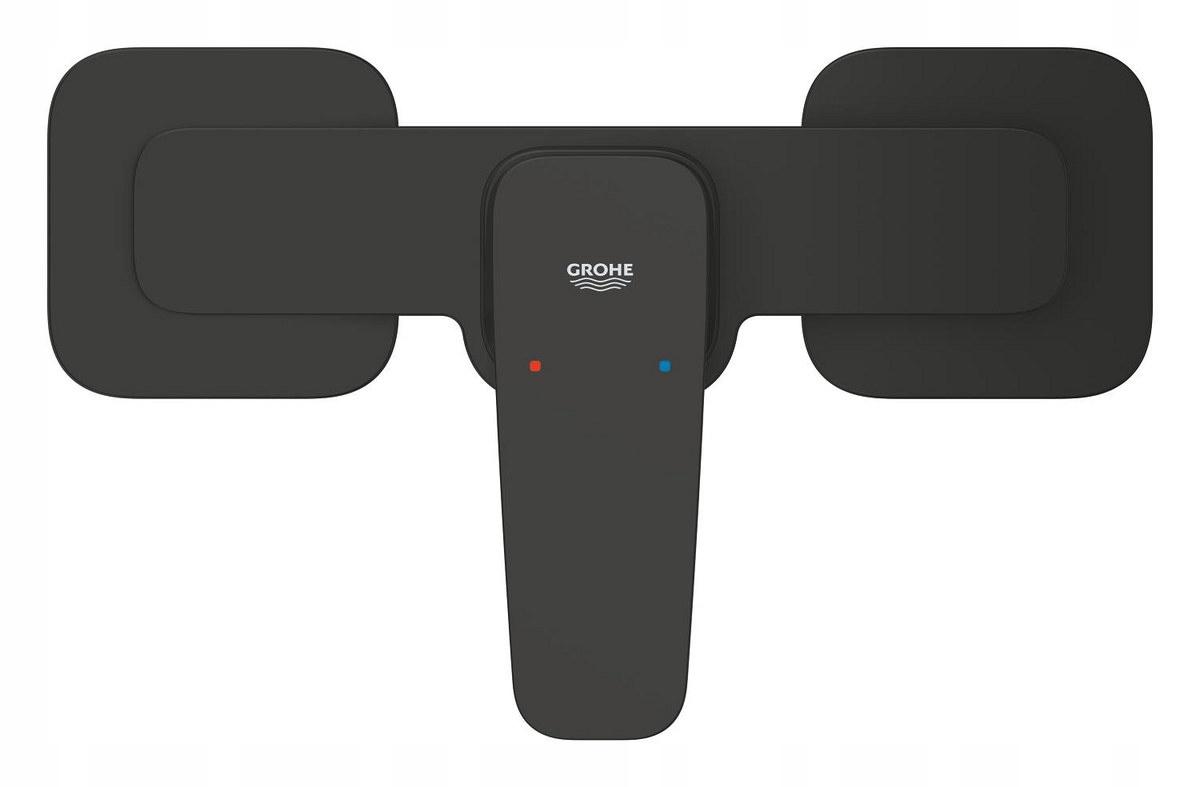 Bateria natryskowa naścienna KLUDI RENON 1-uchwyt. 2-otworowa czarny mat