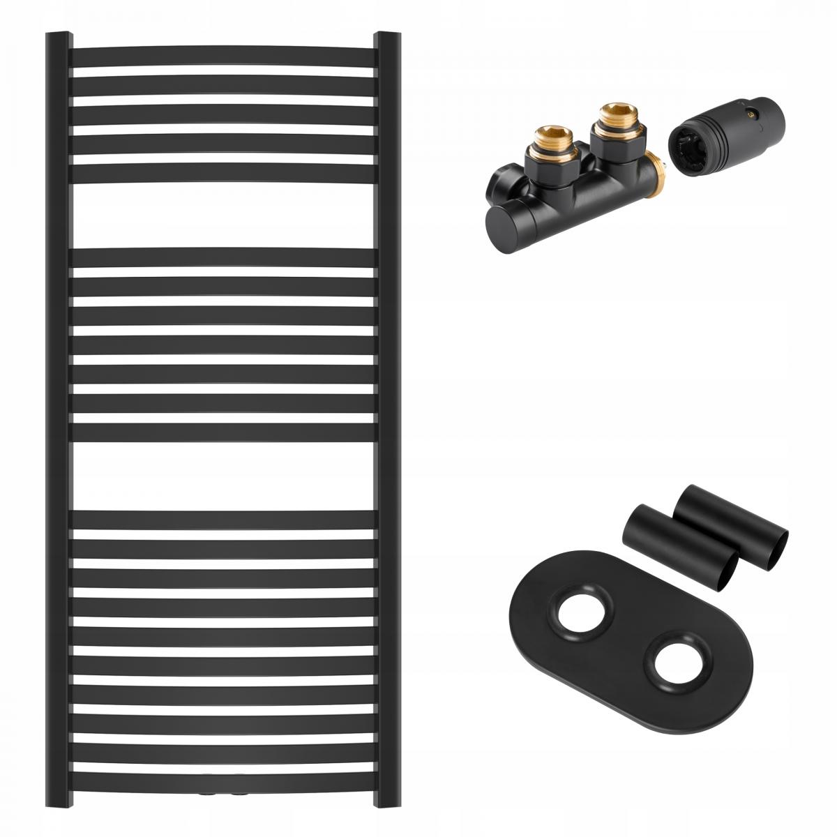 INVENA GRZEJNIK ŁAZ. 540X1200 + KPL. DUOPLEX + MASKOWNICA PODW. - CZARNY