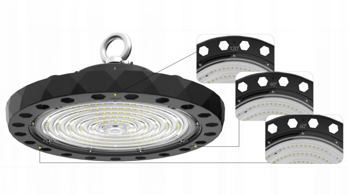 Lampa LED Highbay Twist, 120W, 190lm/W, 5000K, CRI>70, regulowany kąt 60-90