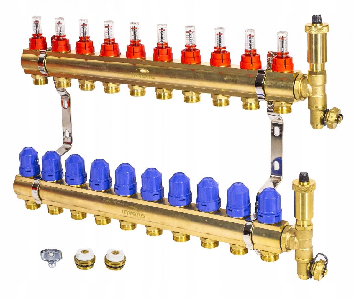 ROZDZIELACZ MOSIĘŻNY OGRZEWANIA PODŁOGOWEGO PLUS 10-OBIEGOWY INVENA