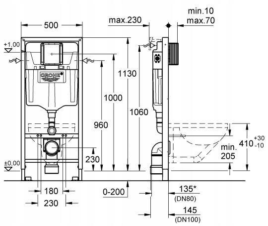 Stelaż podtynkowy SOLIDO RAPID SL 3W1 do WC 38981000 48h