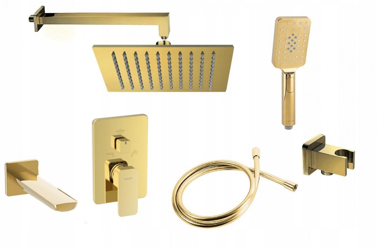 LOFT GOLD Bateria podtynkowa z przełącznikiem ceramicznym 3-funkcyjnym