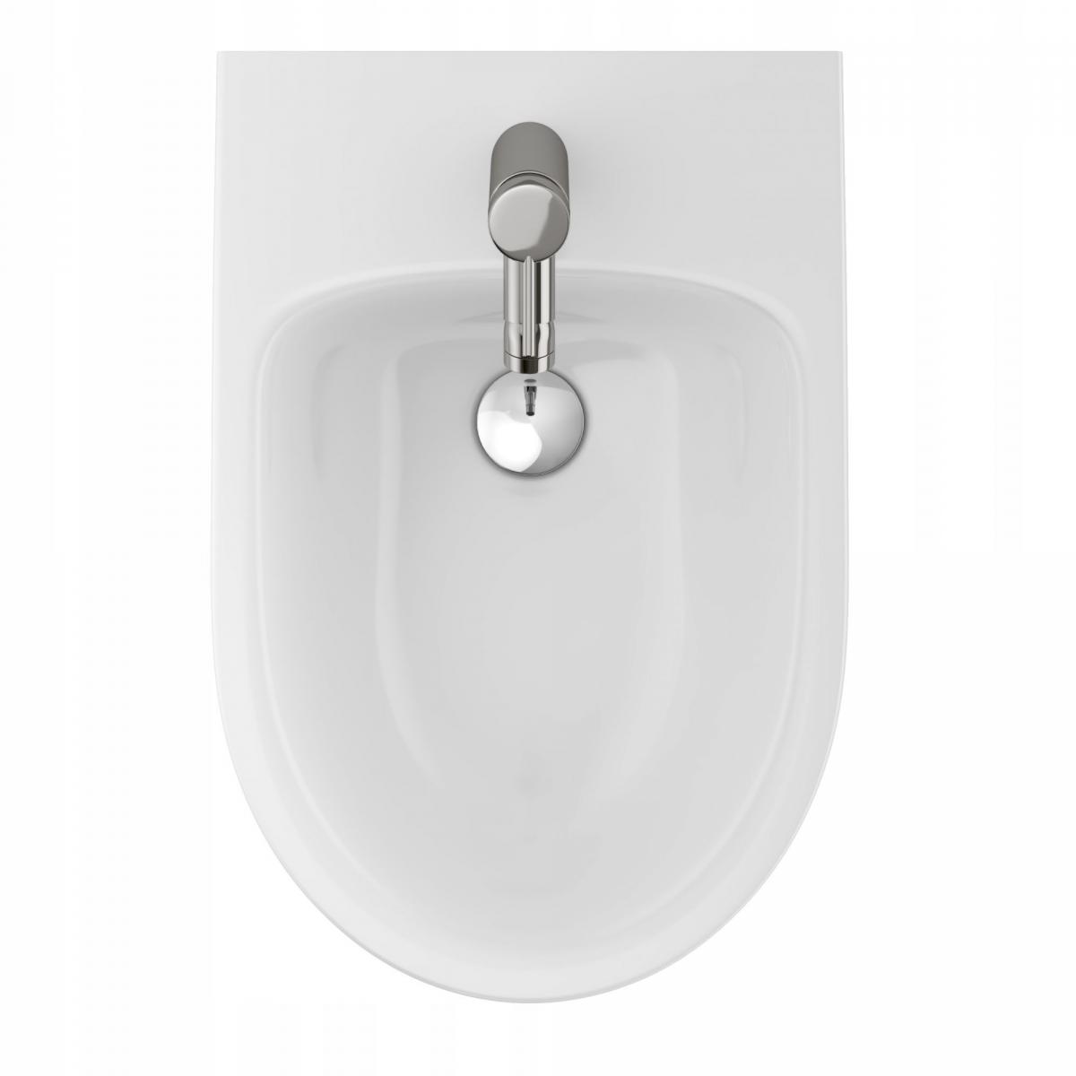 Bidet wiszący Selnova B35 cm, H34.5 cm, T53 cm, z przelewem, z otworem na b