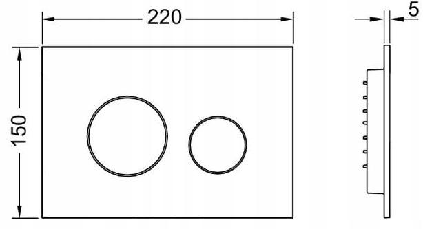 Przycisk spłukujący TECE loop podwójny do WC z tworz sztucz czarny połysk
