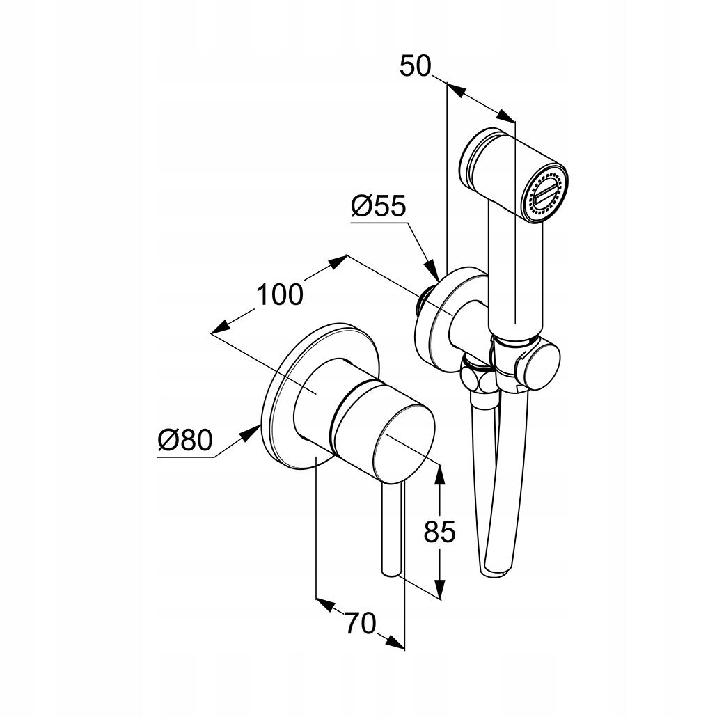 Zestaw prysznicowy do bidetu KLUDI BOZZ złoty szczotkowany