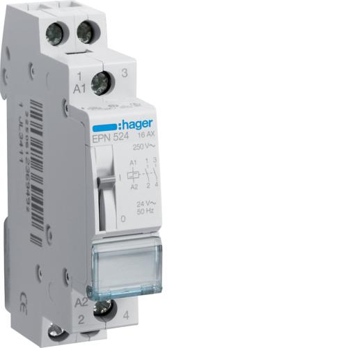 HAGER Przekaźnik bistabilny 24VAC/12VDC 2NO 16A