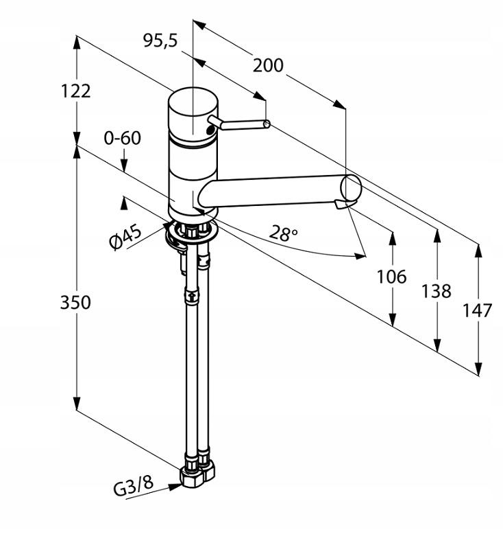 Bateria kuchenna stojąca KLUDI VITALLE VISE 1-otw. mosiężna chrom