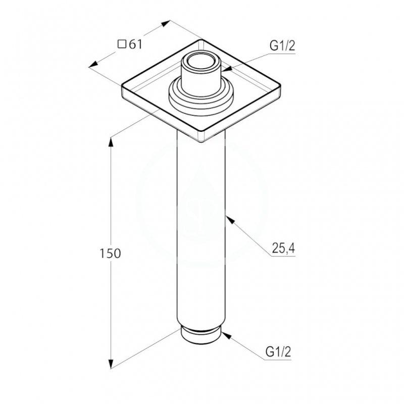 Ramię natrysku sufitowe KLUDI A-QA 150 mm chrom