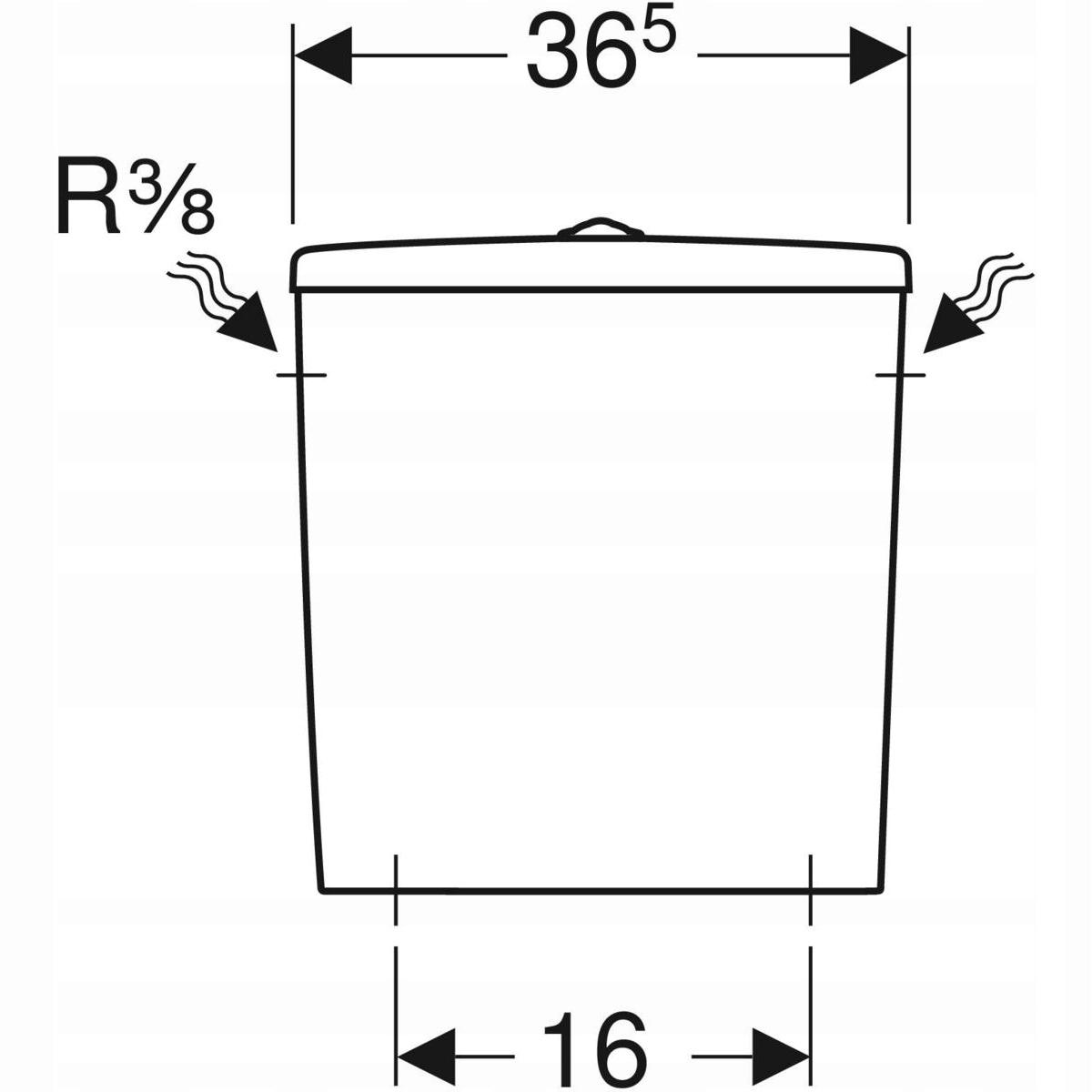GEBERIT Spłuczka SELNOVA przyłącze wody z boku 500.269.01.1 39cm 48h
