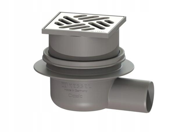 KESSEL Łazienkowy odpływ punktowy Classic DN50 boczny 100x100mm, Multistop