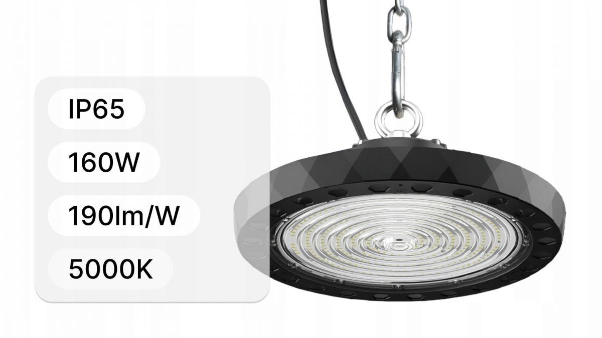 Lampa LED Highbay Twist, 160W, 190lm/W, 5000K, CRI>70, regulowany kąt 60-90