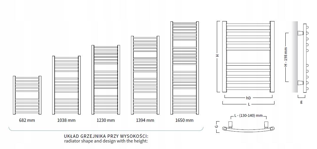 Grzejnik INSTALPROJEKT AMBRA 1000x400 łazienkowy dolny 48h