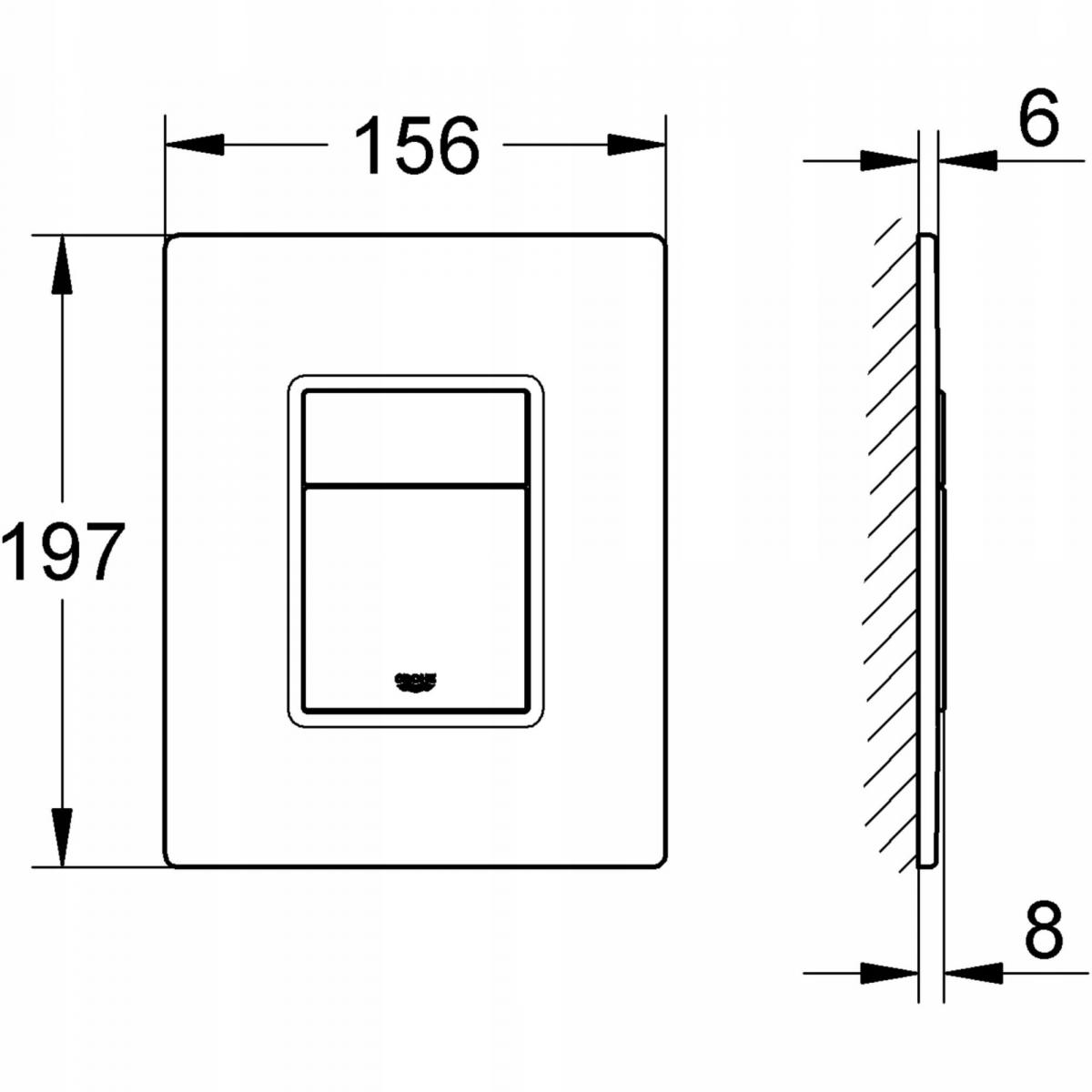Przycisk uruchamiający GROHE Skate Cosmopolitan szkło aksamitna czerń