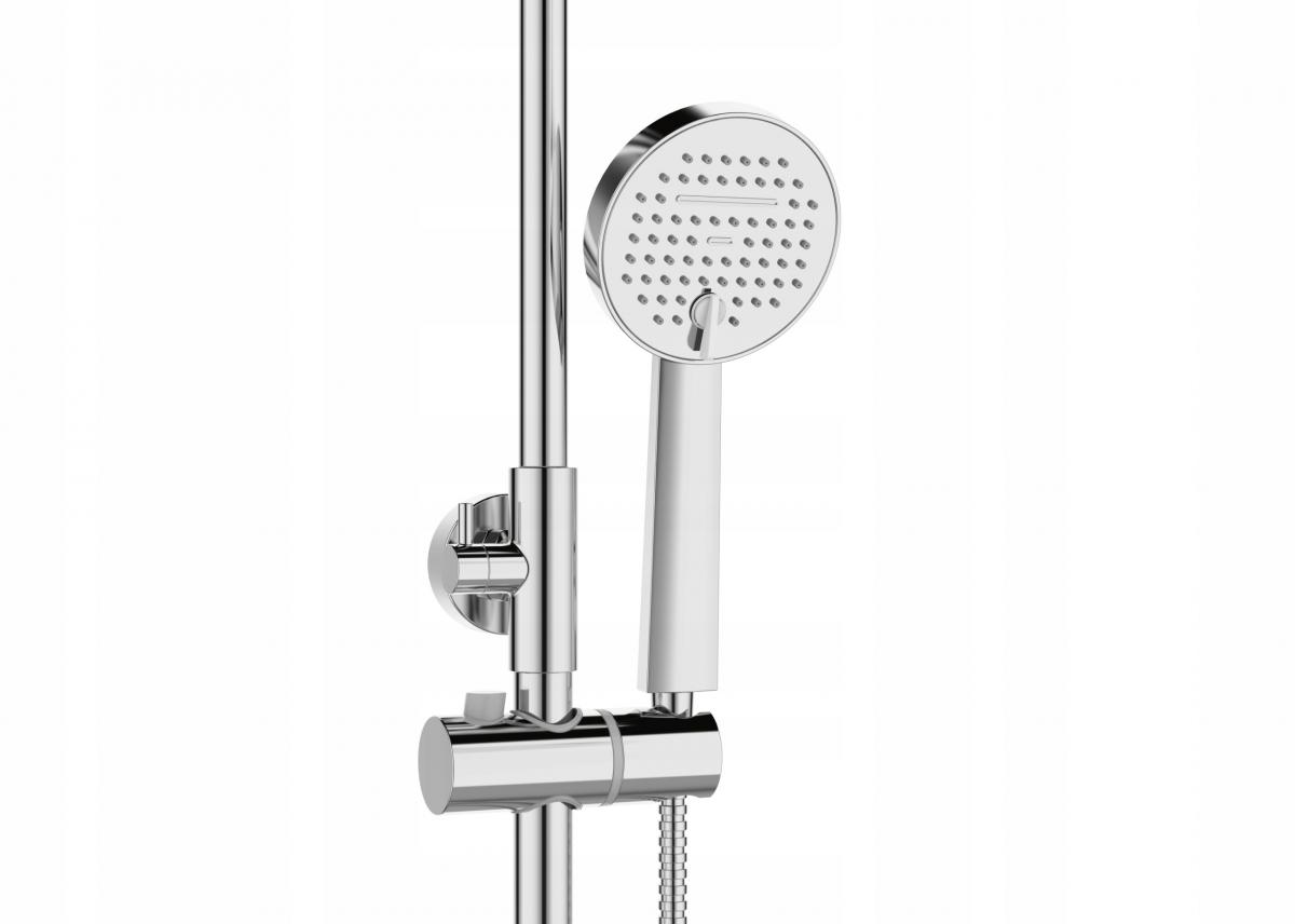 INVENA DESZCZOWNIA Z BATERIĄ NATRYSKOWĄ GABRO PLUS INVENA TREND CHROM