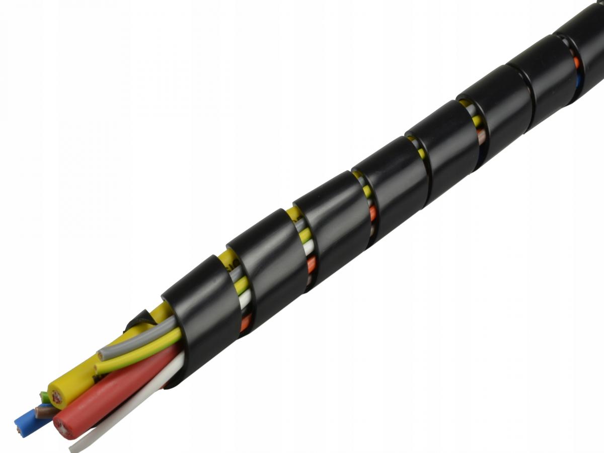 Wąż spiralny GST-15B (średnica wewnętrzna 15mm) czarny opakowanie 10 metrów